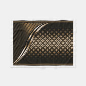 Schwarze und goldene Luxus-Polfliege-Decke Fleecedecke (Vorderseite (Horizontal))