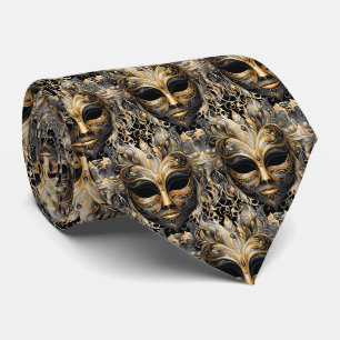 Schwarze und goldene Mardi-Gras-Steampunk-Halskraw Krawatte