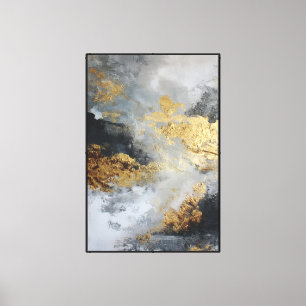Schwarze und goldene Marmor – Abstrakte Wandkunst Leinwanddruck