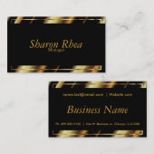 Schwarze und goldene Metalldiagonalstreifen Visitenkarte (Vorne/Hinten)
