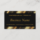 Schwarze und goldene Metalldiagonalstreifen Visitenkarte (Rückseite)