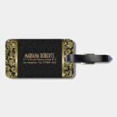 Schwarze und goldene MetallflorDamasken, nach Maß  Gepäckanhänger (Rückseite horizontal)