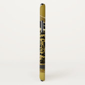 Schwarze und goldene Metallic-Look BlumenDamaskus Case-Mate iPhone Hülle (Hinten/Rechts)