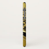 Schwarze und goldene Metallic-Look BlumenDamaskus Case-Mate iPhone Hülle (Hinten/Links)