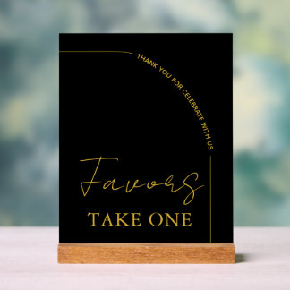 Schwarze und goldene moderne minimalistische Hochz Acrylschild
