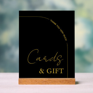 Schwarze und goldene moderne minimalistische Hochz Acrylschild