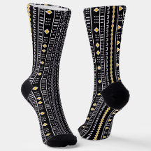 Schwarze und goldene moderne Schlammtuchsocken