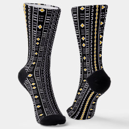 Schwarze und goldene moderne Schlammtuchsocken Socken