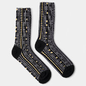 Schwarze und goldene moderne Schlammtuchsocken Socken (Rechts)