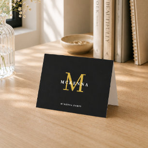 Schwarze und goldene Monogramm-Name-Personalisiert