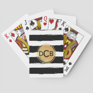 Schwarze und goldene Monogramm-Spielkarten Spielkarten