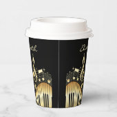 Schwarze und goldene Musiknoten Papierkupplungen Pappbecher (Rechts)