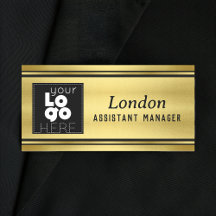 Schwarze und goldene Namensmarke für benutzerdefin