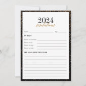 Schwarze und goldene Neujahrsresolutionen 2024 Kar (Vorderseite)