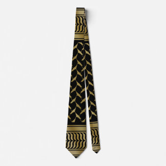Schwarze und goldene palästinensische Kuffiyeh  Krawatte