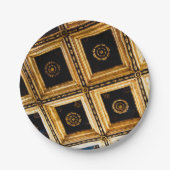 Schwarze und goldene Papierplatte Pappteller (Vorderseite)