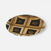 Schwarze und goldene Papierplatte Pappteller (Schrägansicht)