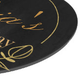 Schwarze und goldene Personalisierung Schneidebrett (Ecke)