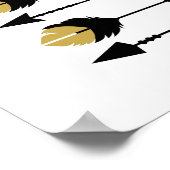 Schwarze und goldene Pfeile - Kunstdrucke Poster (Ecke)