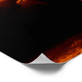 Schwarze und goldene Pferde laufen Poster (Ecke)