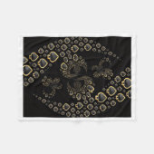 Schwarze und goldene Pik-Fraktal-Decke Fleecedecke (Vorderseite (Horizontal))