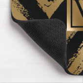 Schwarze und goldene Pinselstriche Mousepad (Ecke)
