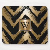Schwarze und goldene Pinselstriche Mousepad (Vorne)