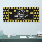 Schwarze und goldene Polka-Dots, 80. Geburtstag Banner (Messe)