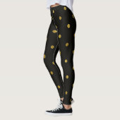 Schwarze und goldene Polka-Punkte Leggings (Links)