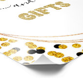 Schwarze und goldene Punkte Karten und Geschenkzei Fotodruck (Ecke)