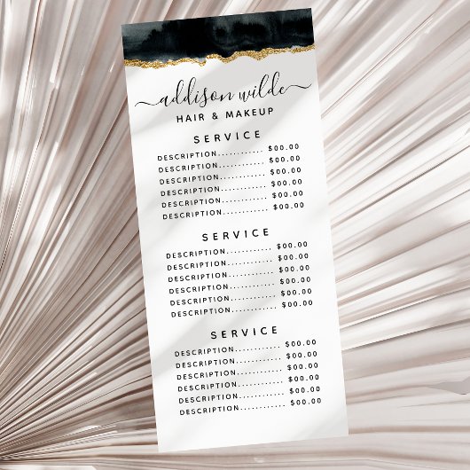 Schwarze und goldene Rackkarte Werbekarte