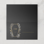 Schwarze und goldene Rose Coffin Gothic Hochzeit g Platzkarte (Außenseite Aufgefaltet)