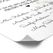 Schwarze und goldene Rose im Zeichen einer Gedächt Poster (Ecke)