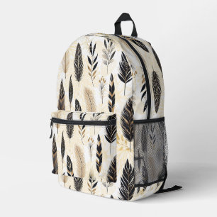 Schwarze und goldene Rucksack mit Federdruck