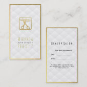 Schwarze und goldene Schere Weißlederhaar Terminkarte (Vorne/Hinten)