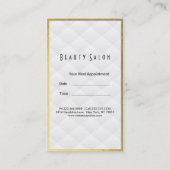 Schwarze und goldene Schere Weißlederhaar Terminkarte (Rückseite)