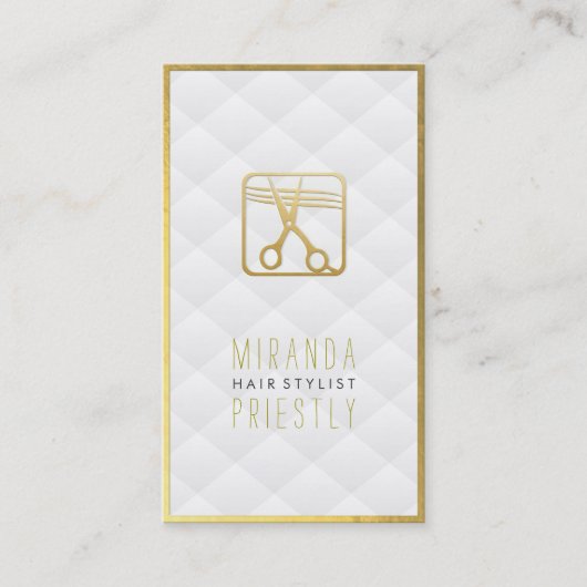 Schwarze und goldene Schere Weißlederhaar Terminkarte (Vorderseite)