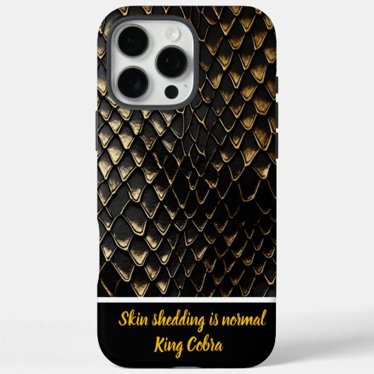 Schwarze und goldene Schlangenhaut Case-Mate iPhone Hülle (Rückseite)