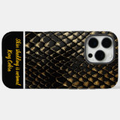 Schwarze und goldene Schlangenhaut Case-Mate iPhone Hülle (Rückseite (Horizontal))