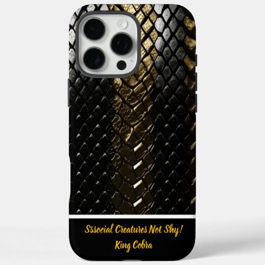 Schwarze und goldene Schlangenhaut Case-Mate iPhone Hülle (Rückseite)