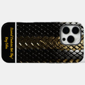 Schwarze und goldene Schlangenhaut Case-Mate iPhone Hülle (Rückseite (Horizontal))