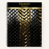Schwarze und goldene Schlangenhaut Notizblock (Vorderseite)