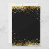 Schwarze und goldene Schneeflocken Einladung Hochz (Rückseite)