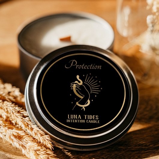 Schwarze und goldene Schutzvorschussknöchel Runder Aufkleber