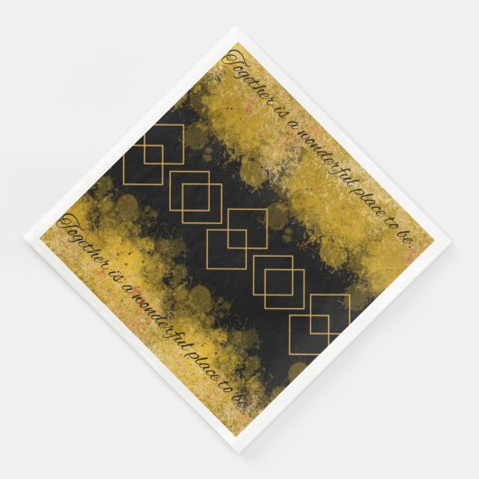 schwarze und goldene Serviette (Ecke)