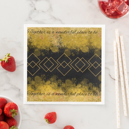 schwarze und goldene Serviette (Beispiel)