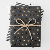 Schwarze und goldene skandinavische US Flagge Xmas Geschenkpapier Set (Beispiel)