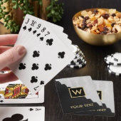 Schwarze und goldene Spielkarten für Monogramm (In Situ)