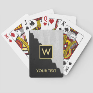Schwarze und goldene Spielkarten für Monogramm
