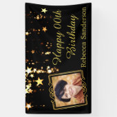 Schwarze und goldene Stars mit Foto jedes Jahr am Banner (Vertikal)